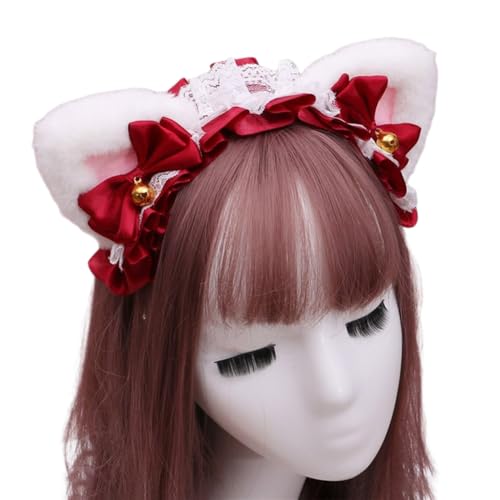 Lolita-Stirnband mit Spitze Katzenohren Stirnband,Katze Haarbänder Haarschmuck,Retro Haarreifen Kopfschmuck Haarschmuck für Cosplay Kostüm Party Dekoration Dressing Parteien Halloween,Weinrot A Lolita-Stirnband mit Spitze Katzenohren Stirnband,Katze Haarbänder Haarschmuck,Retro Haarreifen Kopfschmuck Haarschmuck für Cosplay Kostüm Party Dekoration Dressing Parteien Halloween,Weinrot A von Wambere