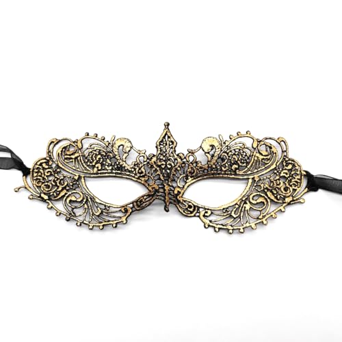 Maskerade Maske Sexy Spitze Masken Venezianischen Masquerade Maske Ball Maske Carneval Maske Dame Mädchen Halloween Abschlussball Karneval Kostümparty Cosplay Party Maske Kostüm Zubehör,Gold von Wambere