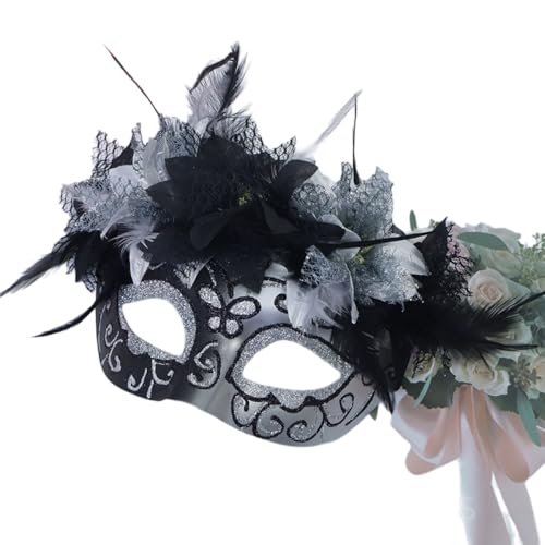 Wambere 1 Stück Augenmaske Mexikanischer Tag der Toten Maske mit Blume Halloween Maske Totenmaske Halbmaske Bemalte Halloweenmaske aus Kunststoff Karneval Zubehör,für Kostüm Ball Masken,Silber Wambere 1 Stück Augenmaske Mexikanischer Tag der Toten Maske mit Blume Halloween Maske Totenmaske Halbmaske Bemalte Halloweenmaske aus Kunststoff Karneval Zubehör,für Kostüm Ball Masken,Silber von Wambere