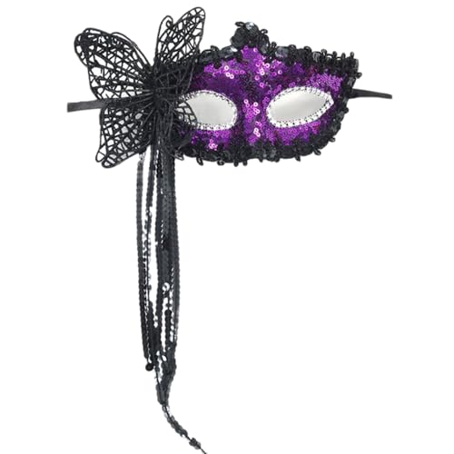 Wambere 1 Stück Schmetterlings-Quasten-Halbmaske,Maskenmaske mit Stock,Mardi Gras Deecorations,Venezianische Masken Augenmasken Maskenball Masken,für Kostümfeste Party Fasching Karneval,Lila B Wambere 1 Stück Schmetterlings-Quasten-Halbmaske,Maskenmaske mit Stock,Mardi Gras Deecorations,Venezianische Masken Augenmasken Maskenball Masken,für Kostümfeste Party Fasching Karneval,Lila B von Wambere