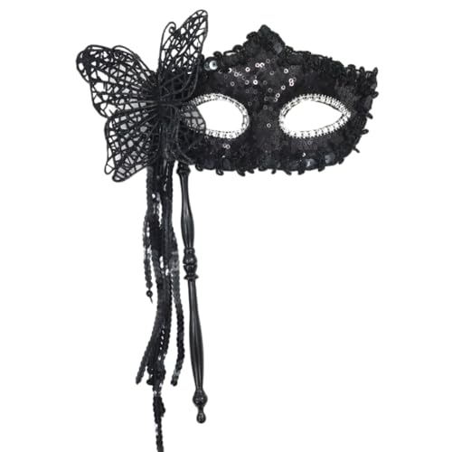 Wambere 1 Stück Schmetterlings-Quasten-Halbmaske,Maskenmaske mit Stock,Mardi Gras Deecorations,Venezianische Masken Augenmasken Maskenball Masken,für Kostümfeste Party Fasching Karneval,Schwarz D Wambere 1 Stück Schmetterlings-Quasten-Halbmaske,Maskenmaske mit Stock,Mardi Gras Deecorations,Venezianische Masken Augenmasken Maskenball Masken,für Kostümfeste Party Fasching Karneval,Schwarz D von Wambere