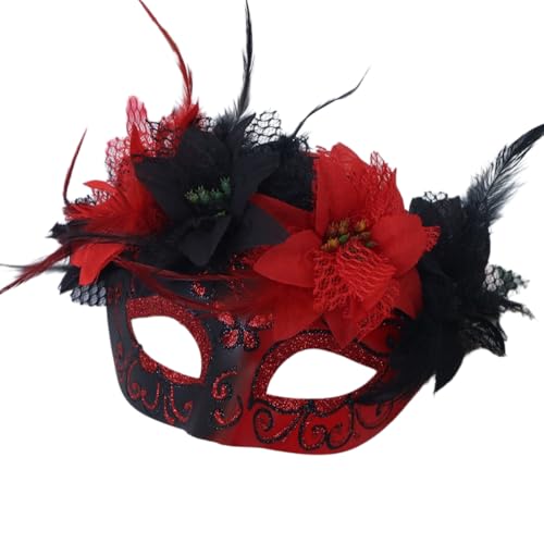 Wambere 2 Stück Augenmaske Mexikanischer Tag der Toten Maske mit Blume Halloween Maske Totenmaske Halbmaske Bemalte Halloweenmaske aus Kunststoff Karneval Zubehör,für Kostüm Ball Masken,Rot Wambere 2 Stück Augenmaske Mexikanischer Tag der Toten Maske mit Blume Halloween Maske Totenmaske Halbmaske Bemalte Halloweenmaske aus Kunststoff Karneval Zubehör,für Kostüm Ball Masken,Rot von Wambere