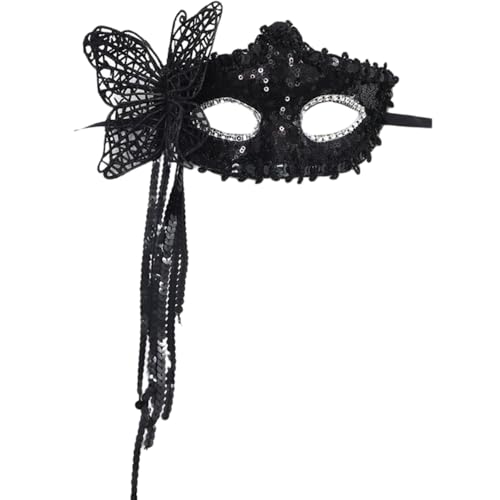 Wambere 2 Stück Schmetterlings-Quasten-Halbmaske,Maskenmaske mit Stock,Mardi Gras Deecorations,Venezianische Masken Augenmasken Maskenball Masken,für Kostümfeste Party Fasching Karneval,Schwarz B Wambere 2 Stück Schmetterlings-Quasten-Halbmaske,Maskenmaske mit Stock,Mardi Gras Deecorations,Venezianische Masken Augenmasken Maskenball Masken,für Kostümfeste Party Fasching Karneval,Schwarz B von Wambere