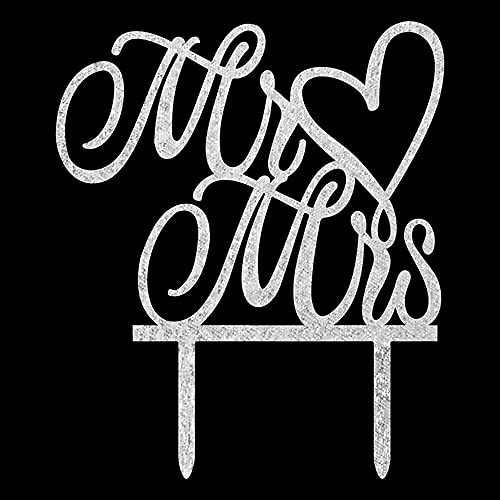 Wambere Hochzeitstorten Topper,Mr and Mrs Cake Topper Tortenaufsatz aus Holz für Hochzeit, Brautparty, Jubiläum, Verlobungsdekoration und Gastgeschenke,Kuchendekoration,Silber Wambere Hochzeitstorten Topper,Mr and Mrs Cake Topper Tortenaufsatz aus Holz für Hochzeit, Brautparty, Jubiläum, Verlobungsdekoration und Gastgeschenke,Kuchendekoration,Silber von Wambere
