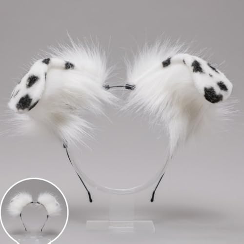 Wambere Hundeohren Haarband Kawaii Haarschmuck Cosplay Kopf Zubehör Hundeohr-Stirnband Kunstpelz Plüsch Ohren Schwanz Set für Damen Halloween Karneval Weihnachten Cosplay Party,Weiß Schwarz A Wambere Hundeohren Haarband Kawaii Haarschmuck Cosplay Kopf Zubehör Hundeohr-Stirnband Kunstpelz Plüsch Ohren Schwanz Set für Damen Halloween Karneval Weihnachten Cosplay Party,Weiß Schwarz A von Wambere