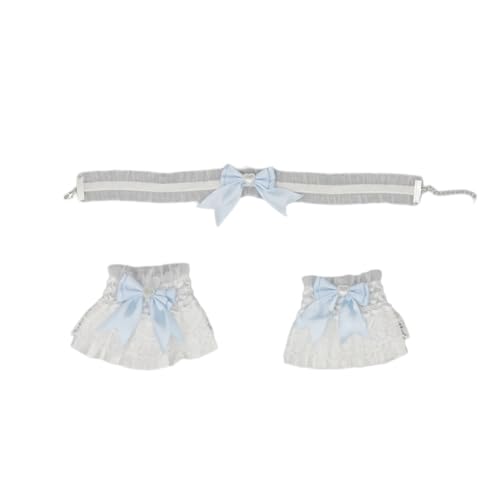 Wambere Katzenohren Haarreif Katzenschwanz Cosplay Set Stirnband Plüsch Ohren Haarspange Headwear Haarschmuck mit Schleife Haarnadel,für Damen Halloween Fasching Karneval Rollenspiel Kostüme,Blau B von Wambere