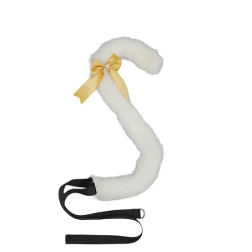 Wambere Katzenohren Haarreif Katzenschwanz Cosplay Set Stirnband Plüsch Ohren Haarspange Headwear Haarschmuck mit Schleife Haarnadel,für Damen Halloween Fasching Karneval Rollenspiel Kostüme,Gelb D von Wambere