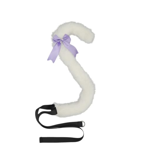 Wambere Katzenohren Haarreif Katzenschwanz Cosplay Set Stirnband Plüsch Ohren Haarspange Headwear Haarschmuck mit Schleife Haarnadel,für Damen Halloween Fasching Karneval Rollenspiel Kostüme,Lila D von Wambere