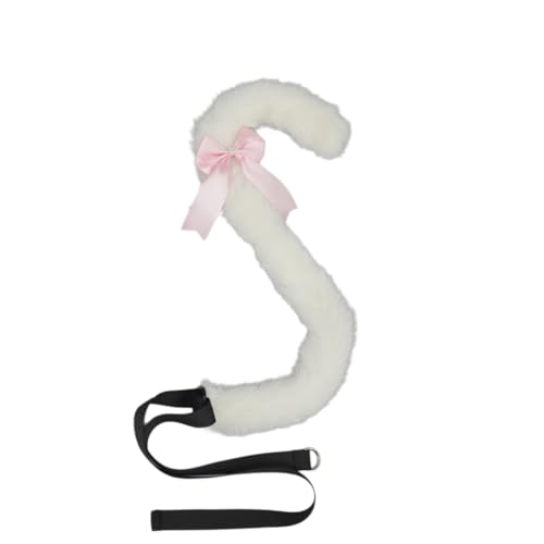 Wambere Katzenohren Haarreif Katzenschwanz Cosplay Set Stirnband Plüsch Ohren Haarspange Headwear Haarschmuck mit Schleife Haarnadel,für Damen Halloween Fasching Karneval Rollenspiel Kostüme,Rosa D von Wambere