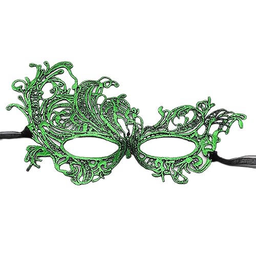 Wambere Masquerade Maske, Damen Spitze Masken für Karneval, Halloween-Kostüm, Abendkleid, Tanz Ball, Party, Cosplay, Abschlussball Zubehör, Grün von Wambere