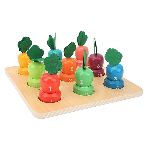 Wamsound Neue hölzerne Rettich-Zahlen-Farbanpassungsspielspielzeug-Gemüsekindergarten-Früherziehung Montessori-Pädagogische Lehrmittel von Wamsound
