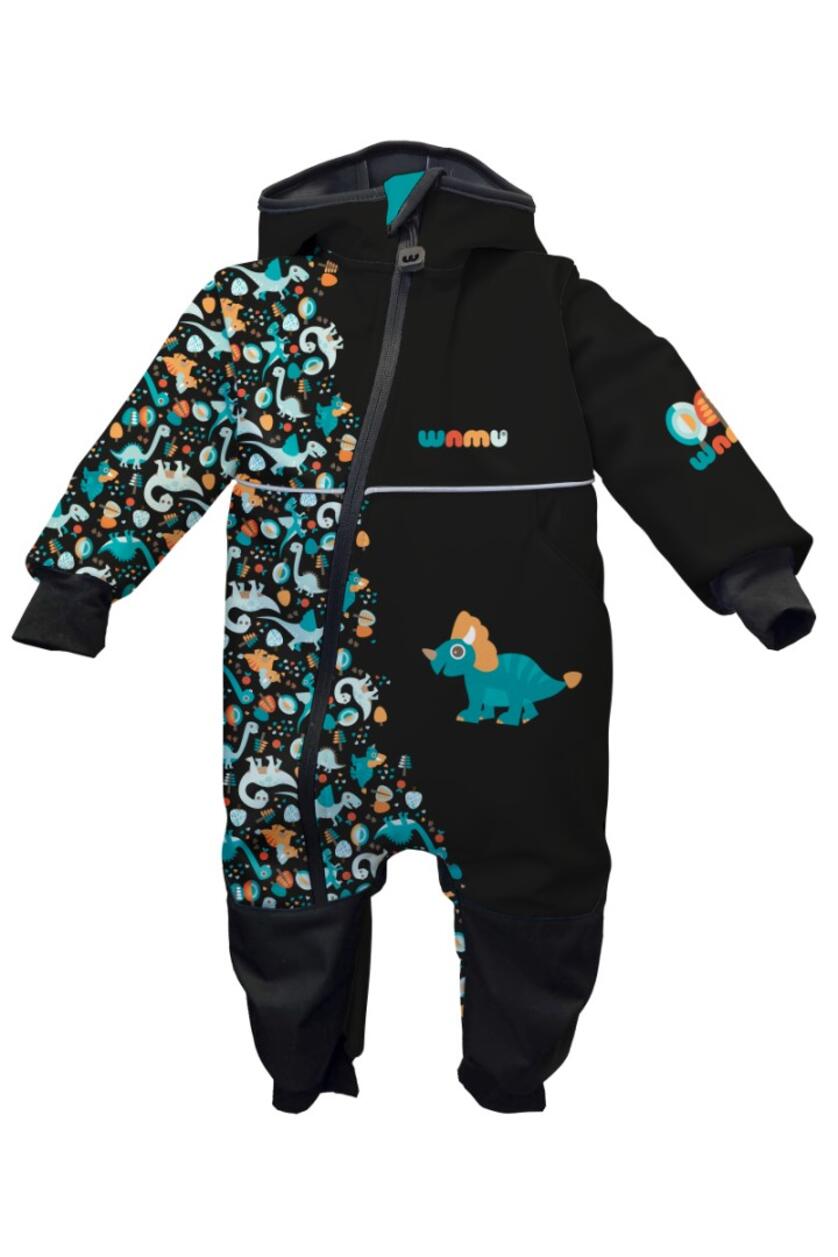 Wamu Softshell Overall - 80/86 Dinos (Dark Brown) von Wamu