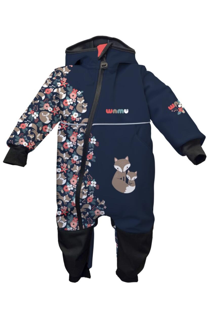 Wamu Softshell Overall - Foxes (Dark Blue) 92/98 von Wamu