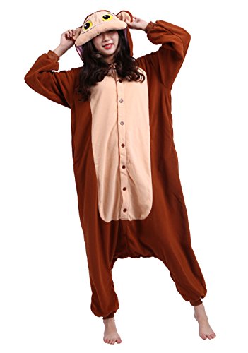 Wamvp Halloween Kostüme Jumpsuit Pyjama Schlafanzug Erwachsene Tier Unisex Braun - L von Wamvp
