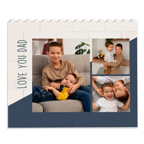 Wanapix | Personalisiertes Klötzchenpuzzle | Kompatibel mit Lego-Steinen | Vatertagsgeschenk | Originelles Geschenk | 49 Teile | 13x11cm | Dad Collage von Wanapix