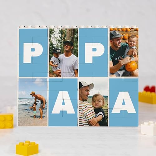 Wanapix | Personalisiertes Klötzchenpuzzle XL | Kompatibel mit Anderen Steinen | Vatertagsgeschenk | Originelles Geschenk | 28 Teile XL | 13x11cm | Letter von Wanapix