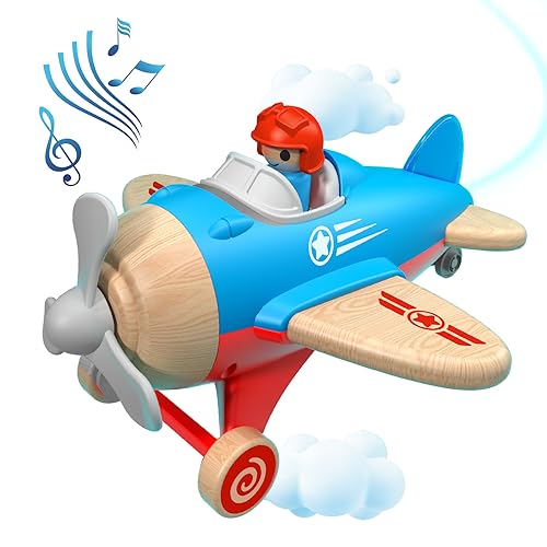 Wanborns Spielzeugflugzeug für Kinder, Kleinkind-Flugzeugspielzeug mit Sound und Licht, Auto-Spielzeug für 18 Monate, 2 3 4 5 Jahre alte Jungen-Geschenk von Wanborns