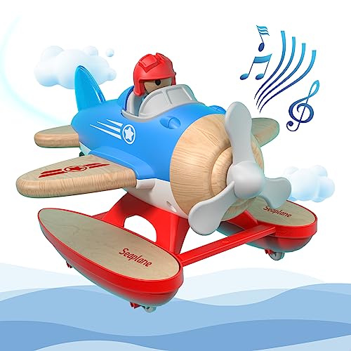 Spielzeug Flugzeug für Kinder, Wasserflugzeug Spielzeug Kleinkind Flugzeuge Spielzeug mit Sound und Licht, Schwimmerflugzeug Spielzeug als Geburtstagsgeschenk für 18M+, 2 3 4 5 Jahre alten Jungen von Wanborns
