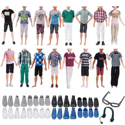 Kleidung und Zubehör Kompatibel mit Ken, 14 Stück Jungen Puppen Kleidung Einschließlich 3 Freizeitbekleidung Kleidung 3 Hosen 3 Paar Schuhe 1 Sonnenbrille 1 kopfhörer für 12 Zoll Jungen Puppen Kleidung und Zubehör Kompatibel mit Ken, 14 Stück Jungen Puppen Kleidung Einschließlich 3 Freizeitbekleidung Kleidung 3 Hosen 3 Paar Schuhe 1 Sonnenbrille 1 kopfhörer für 12 Zoll Jungen Puppen von WanderGo
