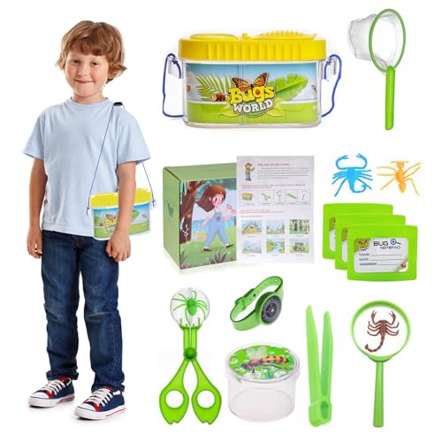 15 Stück Forscherset Kinder, Entdecker-Set, Bug Catcher, Outdoor Explorer Kit für Kinder mit Insektenbox Becherlupen für Kinderabenteuer, Insektenfang, Käferjagd 15 Stück Forscherset Kinder, Entdecker-Set, Bug Catcher, Outdoor Explorer Kit für Kinder mit Insektenbox Becherlupen für Kinderabenteuer, Insektenfang, Käferjagd von WanderGo