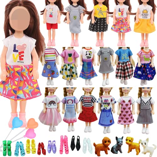 18-teiliges Kleidungs-Outfit, kompatibel mit Chelsea-Puppen, 15,2 cm, Puppenzubehör, inklusive 12 Kleidern im zufälligen Stil, 2 Paar Schuhe, 1 zufälliger Hund und 3 bunte Luftballons für Kinder, 18-teiliges Kleidungs-Outfit, kompatibel mit Chelsea-Puppen, 15,2 cm, Puppenzubehör, inklusive 12 Kleidern im zufälligen Stil, 2 Paar Schuhe, 1 zufälliger Hund und 3 bunte Luftballons für Kinder, von WanderGo