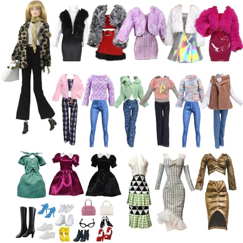 19-teiliges Puppenkleidung und Zubehör, Leopardenmuster, 4-teiliges Set + 3 Röcke + 1 Pullover und Hose + 7 Paar Schuhe + 1 Brille + 1 Handtasche für 29,1 cm große Puppen, Mädchen-Geschenke in 19-teiliges Puppenkleidung und Zubehör, Leopardenmuster, 4-teiliges Set + 3 Röcke + 1 Pullover und Hose + 7 Paar Schuhe + 1 Brille + 1 Handtasche für 29,1 cm große Puppen, Mädchen-Geschenke in von WanderGo