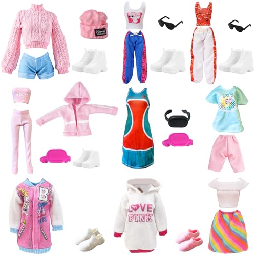 24 Stück Puppen Kleidung und Zubehör Kompatibel mit Barbie, Enthält 1 Trainingsanzug, 3 Kurzarm-Sets, 1 Tank-Top-Set, 10 Schuhe, 8 Accessoires Zufälliger Stil für 11.5 Zoll Mädchen Puppen 24 Stück Puppen Kleidung und Zubehör Kompatibel mit Barbie, Enthält 1 Trainingsanzug, 3 Kurzarm-Sets, 1 Tank-Top-Set, 10 Schuhe, 8 Accessoires Zufälliger Stil für 11.5 Zoll Mädchen Puppen von WanderGo