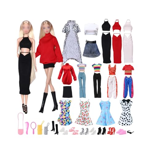 26 Stück Puppen Kleidung und Zubehör Kompatibel mit Barbie, Enthält 2 Leopardenmuster Pullover-Rock-Sets, 2 Kleider, 2 Lange Hosen-Sets, 14 Accessoires Zufälliger Stil für 11.5 Zoll Mädchen Puppen 26 Stück Puppen Kleidung und Zubehör Kompatibel mit Barbie, Enthält 2 Leopardenmuster Pullover-Rock-Sets, 2 Kleider, 2 Lange Hosen-Sets, 14 Accessoires Zufälliger Stil für 11.5 Zoll Mädchen Puppen von WanderGo