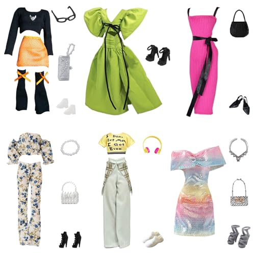 26 Stück Puppen Kleidung und Zubehör Kompatibel mit Barbie, 2 Kleider, 2 Anzugsröcke, 2 Hosenanzüge, 6 Schuhe, 10 Accessoires für 11.5 Zoll Mädchen Puppen 26 Stück Puppen Kleidung und Zubehör Kompatibel mit Barbie, 2 Kleider, 2 Anzugsröcke, 2 Hosenanzüge, 6 Schuhe, 10 Accessoires für 11.5 Zoll Mädchen Puppen von WanderGo