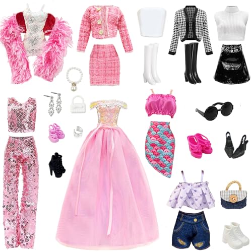 28 Stück Puppen Kleidung und Zubehör, enthalten 7 schöne Sets, auch enthalten 1 Sonnenbrille + 2 Taschen + 1 Paar Ohrringe + 1 Armband + 1 Perlenkette, Sets für 11,5 Zoll Puppen,28pcs doll Clothes 28 Stück Puppen Kleidung und Zubehör, enthalten 7 schöne Sets, auch enthalten 1 Sonnenbrille + 2 Taschen + 1 Paar Ohrringe + 1 Armband + 1 Perlenkette, Sets für 11,5 Zoll Puppen,28pcs doll Clothes von WanderGo