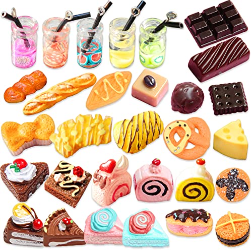 30 Stück Mini Food Getränke, Mini-Food-Getränke 1:12 Proportion Mini-Puppenhaus-Food-Accessoires Mini-Puppen-Spiele Mini-Puppen-Küche-Accessoires Kleine Tochter Erwachsene von WanderGo