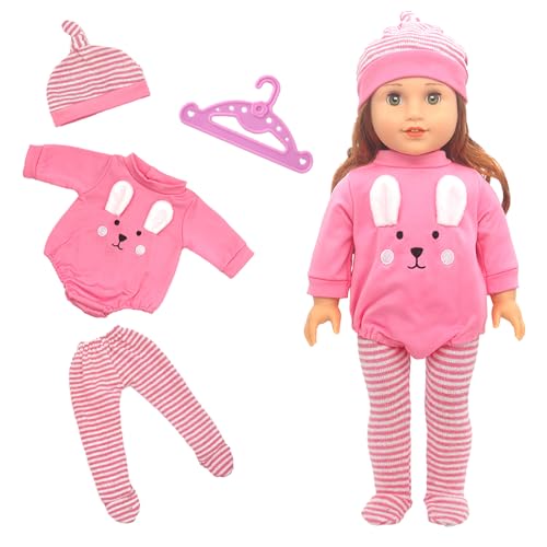 Puppenkleidung 30-45cm, Puppenkleider für Baby Puppen New Born Enthält 1 Top Strumpfhosen Set, 1 Hut, 1 Kleiderbügel füR 12-18 Zoll/30-45cm Puppen Puppenkleidung 30-45cm, Puppenkleider für Baby Puppen New Born Enthält 1 Top Strumpfhosen Set, 1 Hut, 1 Kleiderbügel füR 12-18 Zoll/30-45cm Puppen von WanderGo