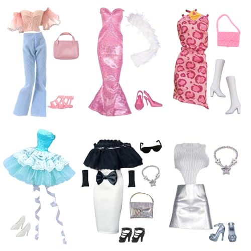26 Stück Puppen Kleidung und Zubehör Kompatibel mit Barbie, 1 Ballettkleid, 1 Schal -Abendkleid, 3 Anzugskleid, 1 Top Hosen Set, 7 Schuhe, 10 Accessoires für 11.5 Zoll Mädchen Puppen 26 Stück Puppen Kleidung und Zubehör Kompatibel mit Barbie, 1 Ballettkleid, 1 Schal -Abendkleid, 3 Anzugskleid, 1 Top Hosen Set, 7 Schuhe, 10 Accessoires für 11.5 Zoll Mädchen Puppen von WanderGo