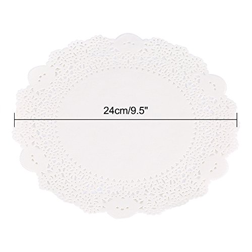 180 stücke Papier Spitze Deckchen Kuchen Matte Höhlte Dekorative Weiß Handwerk Hochzeit Dekoration(9,5 Zoll) von Wandisy