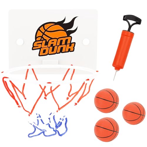 5 Stück Mini Basketballkorb Indoor, 3 Mini Basketball, 1 Luftpumpe, Basketballkorb Kinder Mit Saugnapf, Geschenk Zum Kindertag, Für Tür Hängen Zimmer Und Schlafzimmer von WangVipfei