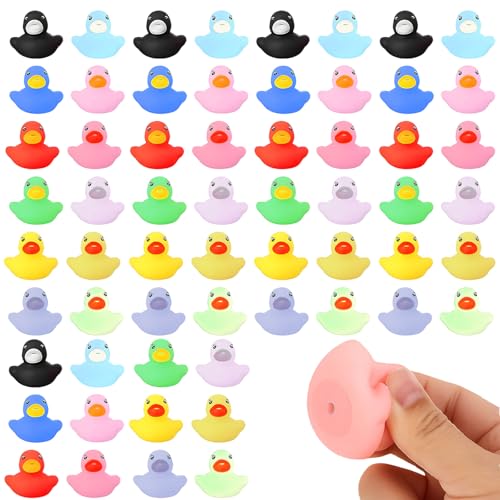 60 Gummienten, Badeenten Set, Quietscheenten Für Kinder, Badezeit Spielzeug, Mini Quietscheente, 60 Stück, Bunte Gummienten, Partydekoration, Geschenkidee von WangVipfei