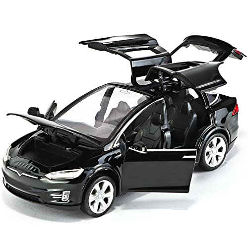 WangXLDD Automodell im Maßstab 1:32, kompatibel mit Tesla, Kindersimulation, Metall, Sportwagenmodell, Kinder-Pull-Back-Auto, Junge, Spielzeugauto-Dekoration (Black) von WangXLDD