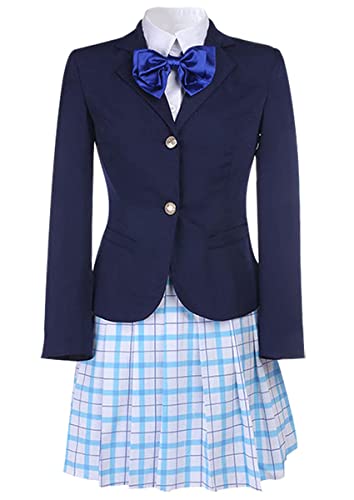 WangYouMan Koe no Katachi Anime Nishimiya Shouko Cosplay Maßgeschneidertes Uniform-Kostüm (Größe XL-XL) von WangYouMan