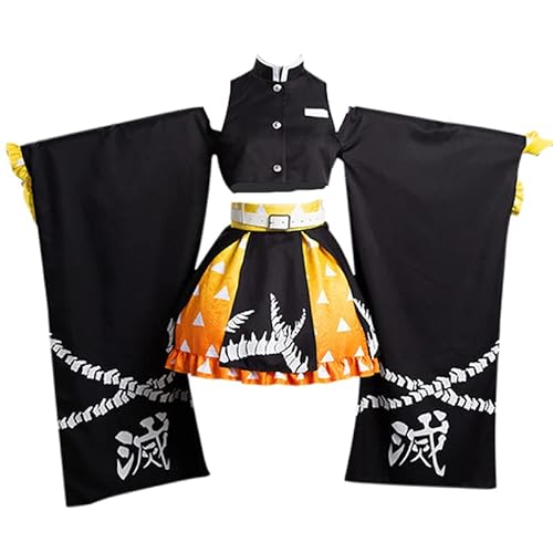 WangYouMan Zenitsu, Agatsuma Anime Cosplay Maßgeschneiderte Uniform Kostüm (Größe M - Mitte) von WangYouMan