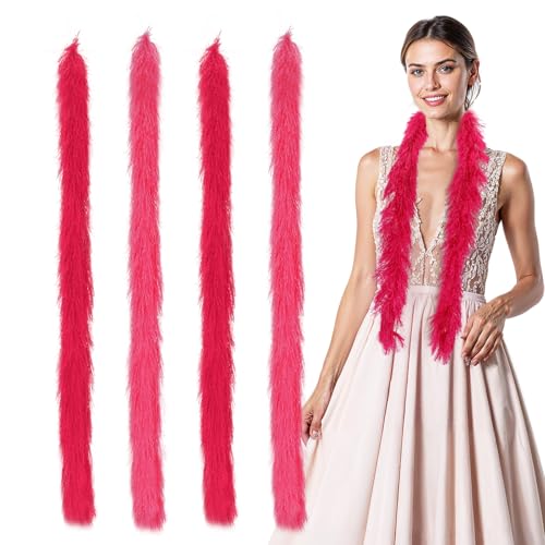 Wanmu 4 Stück Federboas, 5 ft Künstliche Flauschige Boas Dekoration für Mädchen Damen Kostüm Kleid Tee Party Cosplay Halloween Dress Up Tanzen Hen Do Weihnachten von Wanmu
