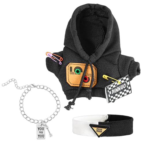 Wanmu Puppenkleider-Set, 17 cm, bezaubernde Outfits, austauschbare Kleidung, schwarz-weiße Streifen, stilvolles Zubehör inklusive Pullover, Stirnband, Halskette Wanmu Puppenkleider-Set, 17 cm, bezaubernde Outfits, austauschbare Kleidung, schwarz-weiße Streifen, stilvolles Zubehör inklusive Pullover, Stirnband, Halskette von Wanmu