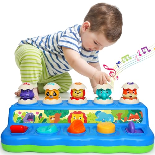Wanonoo Baby Pop Up Tierspielzeug mit Musik & Licht, Montessori Ursache und Wirkung Spielzeug für 1 Jahr alte Junge Mädchen, pädagogisches musikalisches Babyspielzeug 12-18 Monate, interaktives Lernen Wanonoo Baby Pop Up Tierspielzeug mit Musik & Licht, Montessori Ursache und Wirkung Spielzeug für 1 Jahr alte Junge Mädchen, pädagogisches musikalisches Babyspielzeug 12-18 Monate, interaktives Lernen von Wanonoo