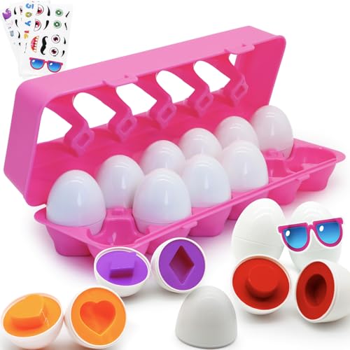 Wanonoo Passende Eier Montessori Spielzeug ab 1 Jahr, 12 Pcs Eier Spielzeuge Farbe und Form Erkennung Sorter Skills Spielzeug für Kleinkinder, Kinderspielzeug Feinmotorik Montessori Puzzle Geschenk Wanonoo Passende Eier Montessori Spielzeug ab 1 Jahr, 12 Pcs Eier Spielzeuge Farbe und Form Erkennung Sorter Skills Spielzeug für Kleinkinder, Kinderspielzeug Feinmotorik Montessori Puzzle Geschenk von Wanonoo