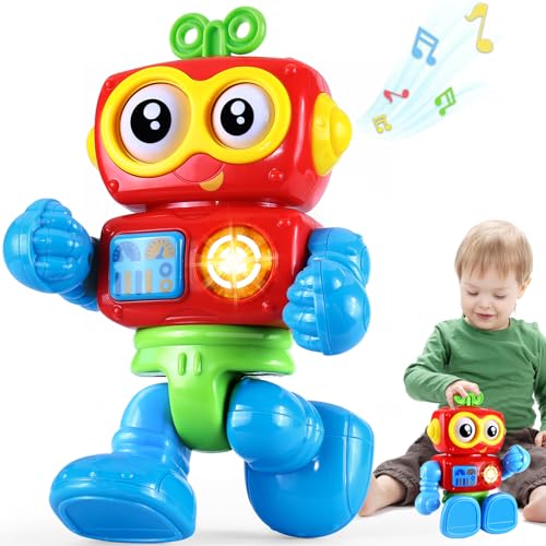 Wanonoo Roboter 1 Jahr altes Spielzeug für Jungen, musikalisches Licht, 12–18 Monate, MINT-Vorschule, Feinmotorik, Aktivitäten, Kleinkind, sensorisches Lernspielzeug, Geburtstagsgeschenk, Geschenke von Wanonoo