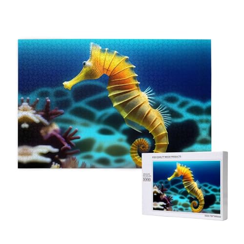 Seepferdchen-Unterwasser-Puzzles für Erwachsene, 1000 Teile, Holzpuzzle für Familie, Freunde, Heimdekoration, Wandkunst, 29,5 x 50 cm Seepferdchen-Unterwasser-Puzzles für Erwachsene, 1000 Teile, Holzpuzzle für Familie, Freunde, Heimdekoration, Wandkunst, 29,5 x 50 cm von WapNo