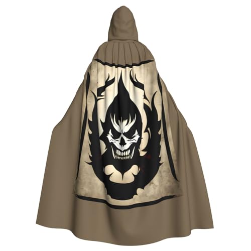 Teufel Satan Halloween Adult Hooded Cloak Hooded Robe Cape Women Men Halloween Dress Up Masquerade Party Costume Black, Schwarz, Einheitsgröße von WapNo