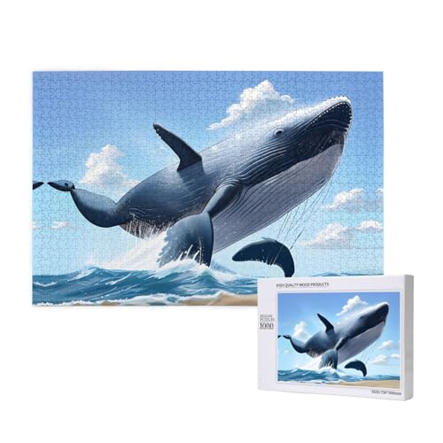 Wal-Puzzles für Erwachsene, 1000 Teile, Holzpuzzle für Familie, Freunde, Heimdekoration, Wandkunst, 29,5 x 50 cm Wal-Puzzles für Erwachsene, 1000 Teile, Holzpuzzle für Familie, Freunde, Heimdekoration, Wandkunst, 29,5 x 50 cm von WapNo