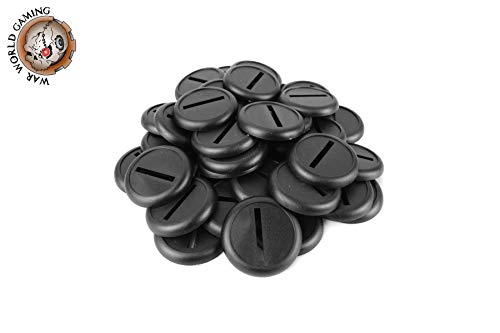 War World Gaming | 30mm Runde Kunststoff-Basen mit Schlitz | 100er Pack | für 28mm Miniaturen & Figuren von War World Gaming