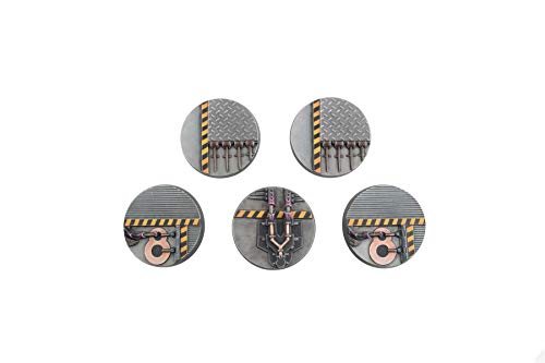 War World Gaming Alien Invasion Runde Miniatur-Basen x 5 (40mm) - 28mm Sci-Fi Tabletop Spiele Gelände Modellbau Modell Kriegspiel Figuren Malen Wargame Diorama von War World Gaming