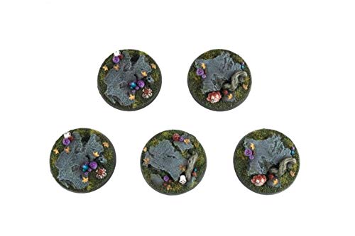 War World Gaming Dark Woodland Pilz-Kobold Miniatur-Basen x 5 (40mm) - 28mm Fantasie Tabletop Spiele Gelände Modellbau Modell Figuren Malen Wargame Kriegspiel von War World Gaming